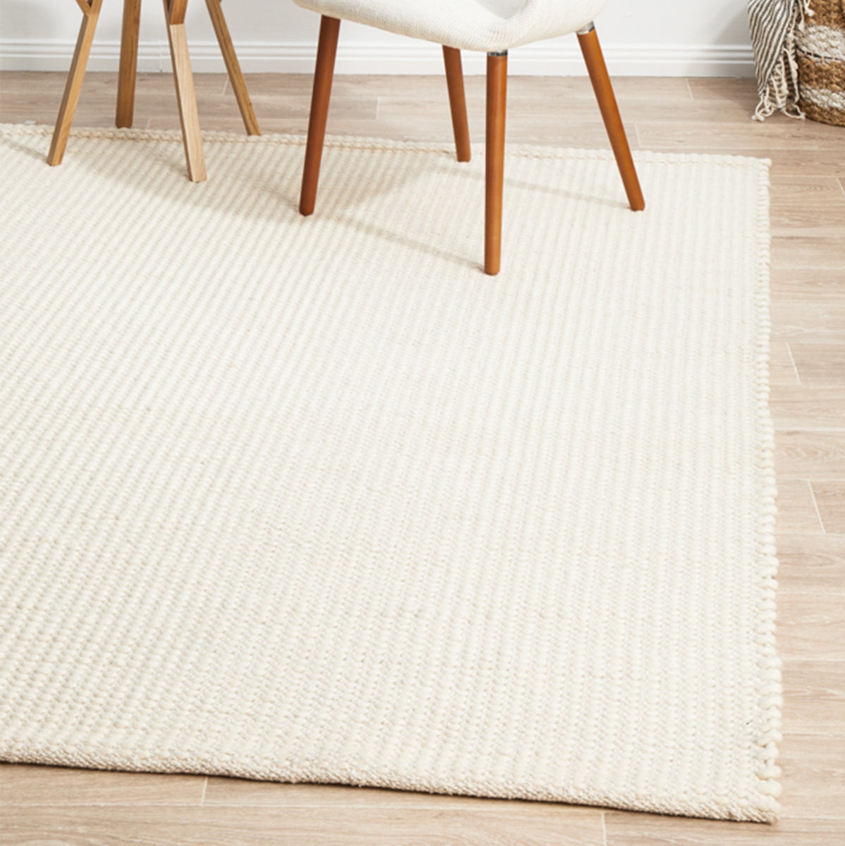 Norway Felted Wool Rug White