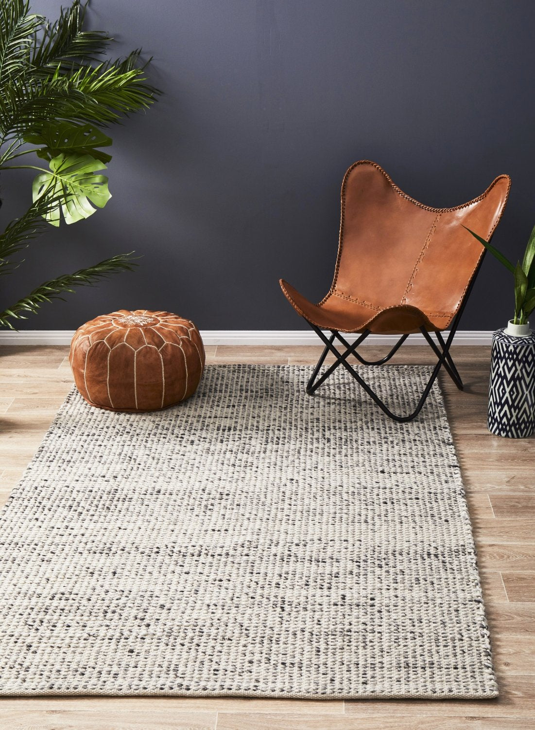 Norway Felted Wool Rug Grey Natural-Alisa & Lysandra